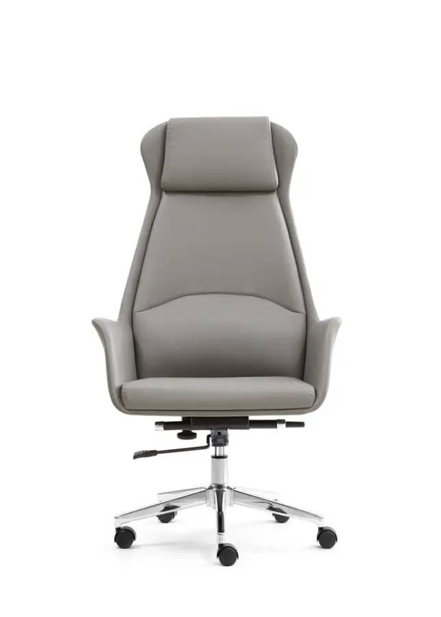 Durable Executive Leather Office Chair Source Manufacturer Aluminum Base for B2B Project — image 2