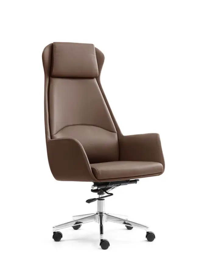 Durable Executive Leather Office Chair Source Manufacturer Aluminum Base for B2B Project — image 4