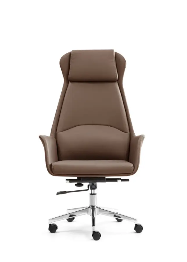 Durable Executive Leather Office Chair Source Manufacturer Aluminum Base for B2B Project — image 5