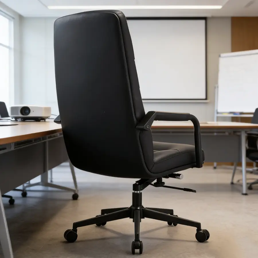 Business Lifting Adjustable Swivel Function Lumbar Supportive Top-Quality Cowhide Leather Office Chair for Long-sitting Comfort — image 6