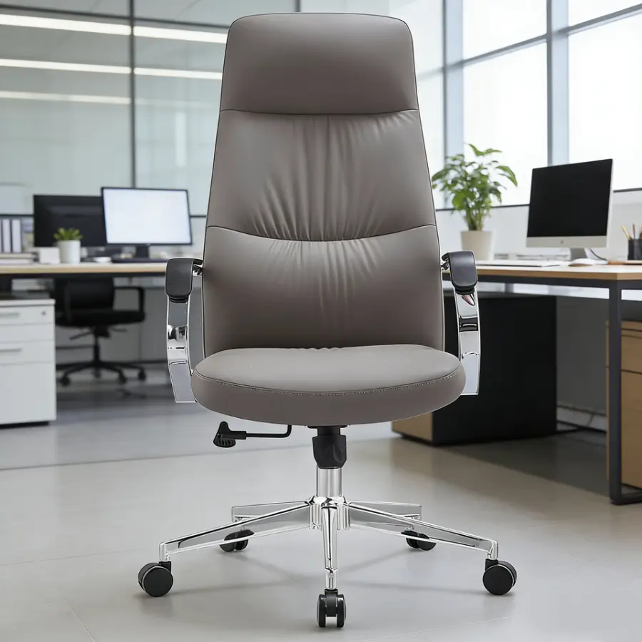 Modern Executive Business Luxury Ergonomic Design Durable Sturdy Comfortable Reclining Adjustable Cowhide Leather Office — view 1