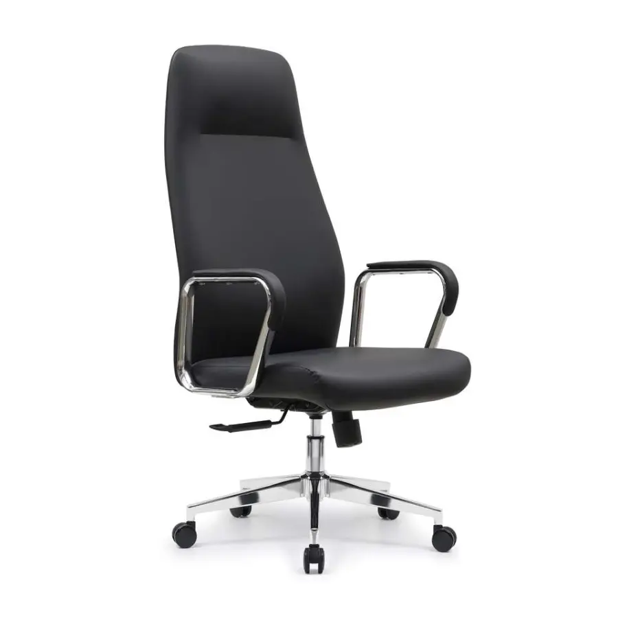Modern Design High Back Boss Leather Chair Aluminum Armrest High Quality — image 2