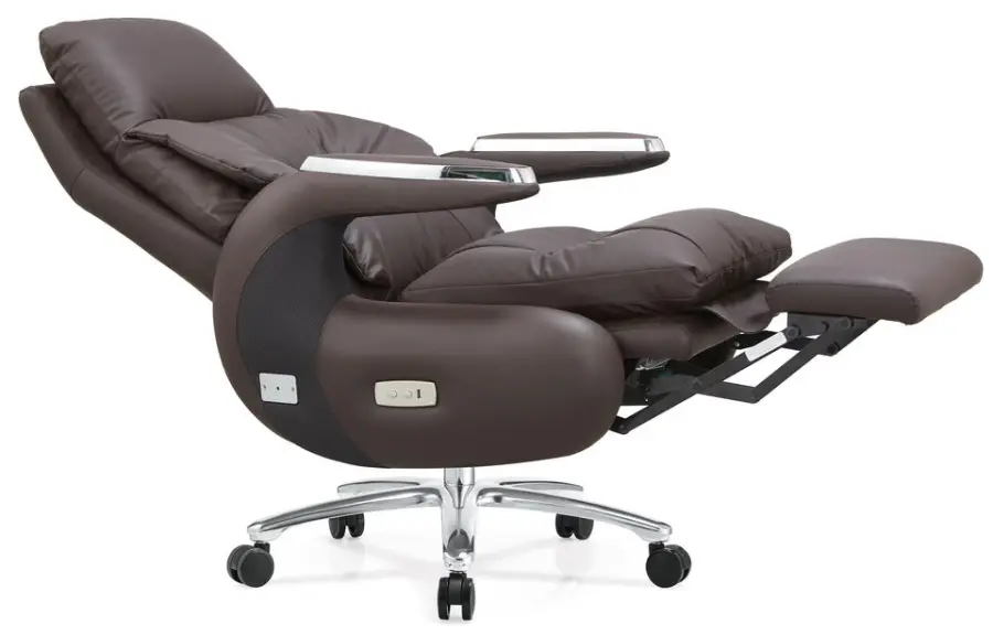 Premium Modern Executive Leather Office Chair with Swivel for Workshop and Commercial Use-Factory Direct Supply — image 4