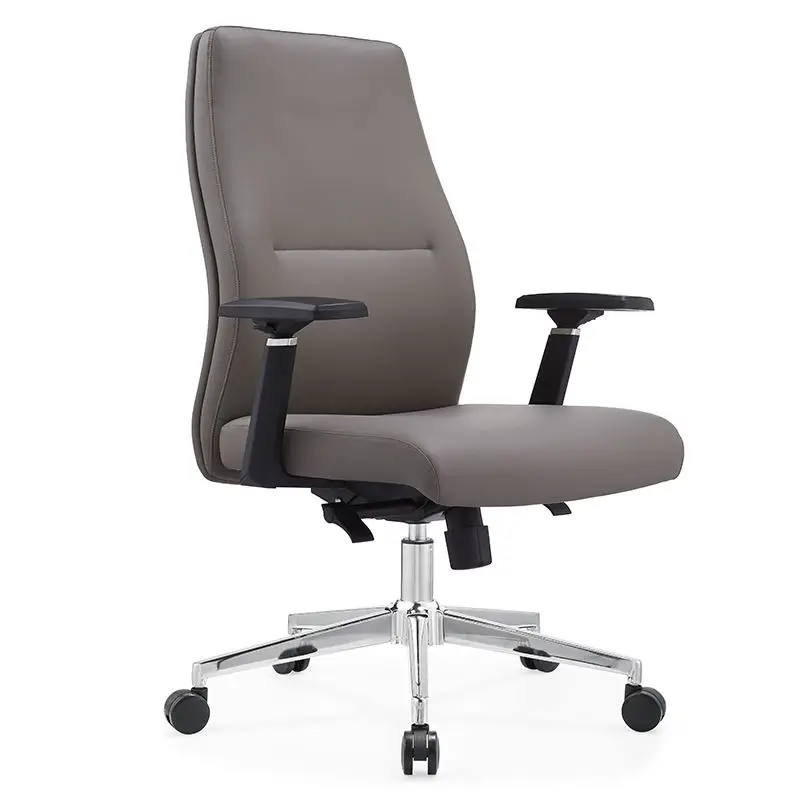 Modern Design Mid Back Boss Leather Ergonomic Adjustable Height Swivel Office Chair — view 1