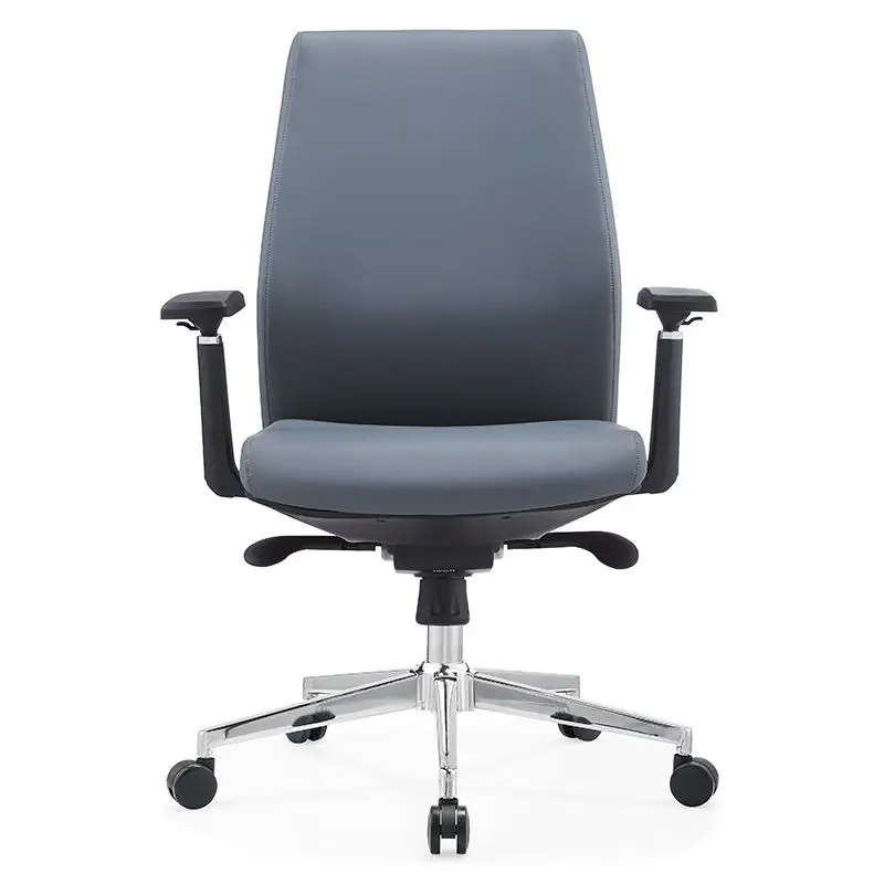 Modern Design Mid Back Boss Leather Ergonomic Adjustable Height Swivel Office Chair — image 5