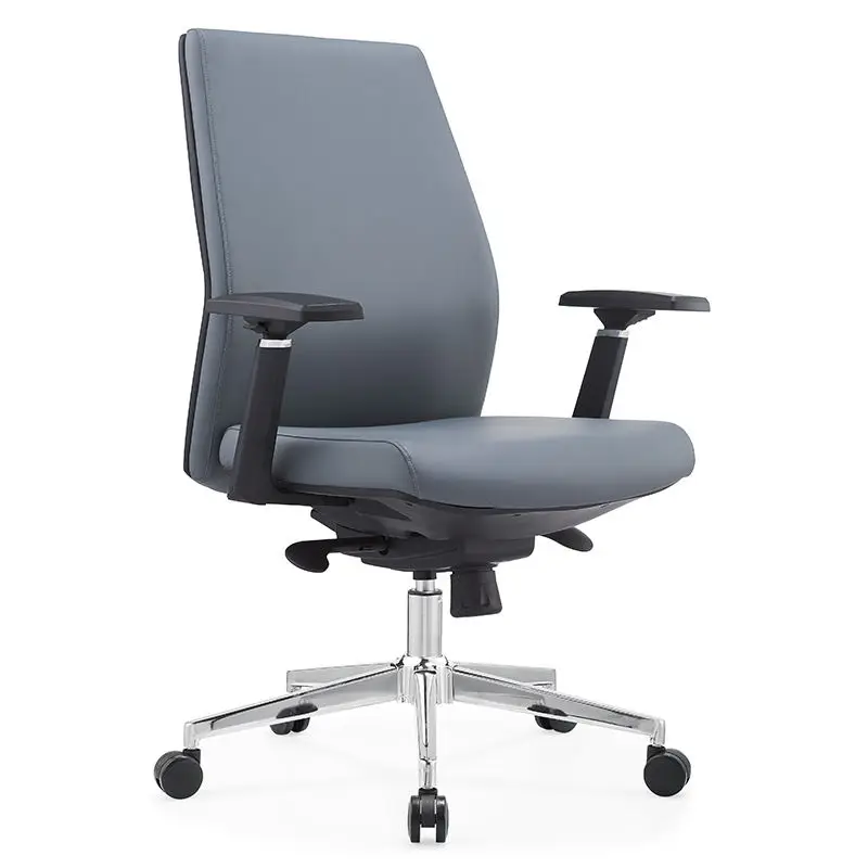 Modern Design Mid Back Boss Leather Ergonomic Adjustable Height Swivel Office Chair — image 6