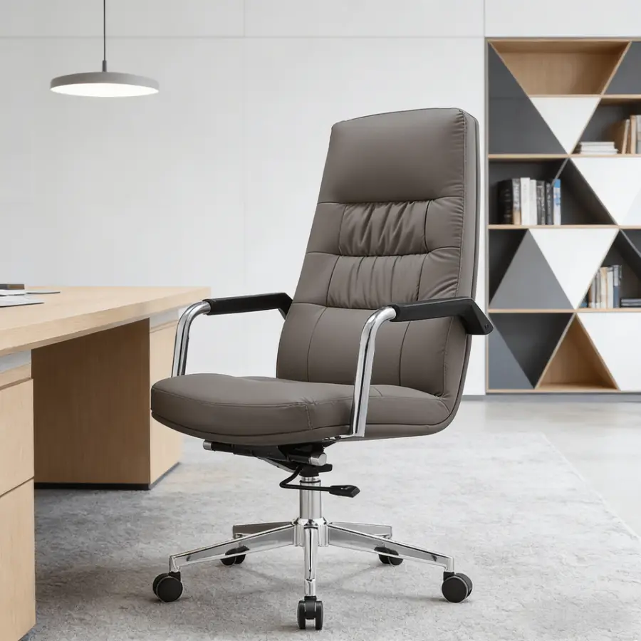 1901A High Back Ergonomic Swivel Reclining PU Leather Height Adjustable Modern Office Chair for Home Office Use — view 1