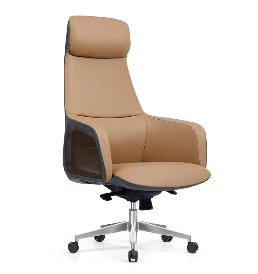 Factory Direct Executive Leather Office Chair with 60 Density Foam, Chrome Gas Lift and Luxury Locking Mechanism — image 2