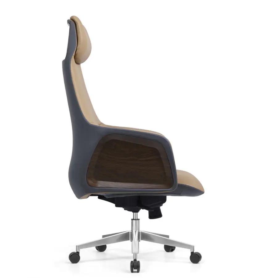 Factory Direct Executive Leather Office Chair with 60 Density Foam, Chrome Gas Lift and Luxury Locking Mechanism — image 3