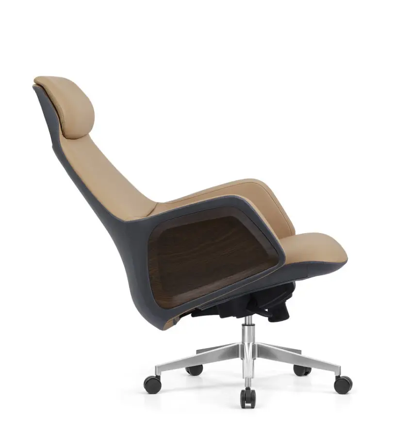 Factory Direct Executive Leather Office Chair with 60 Density Foam, Chrome Gas Lift and Luxury Locking Mechanism — image 5