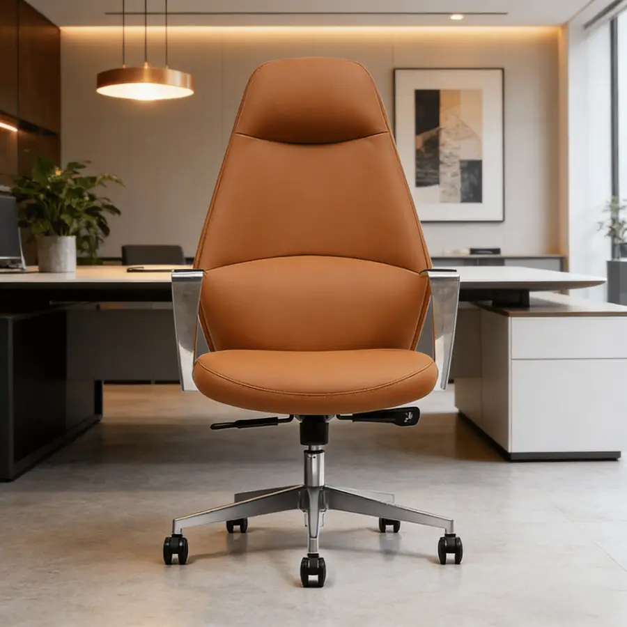 Y006A High Back Ergonomic Swivel Reclining Leather Height Adjustable Modern Office Chair Adjustable Armrest for Hotel Of — view 1