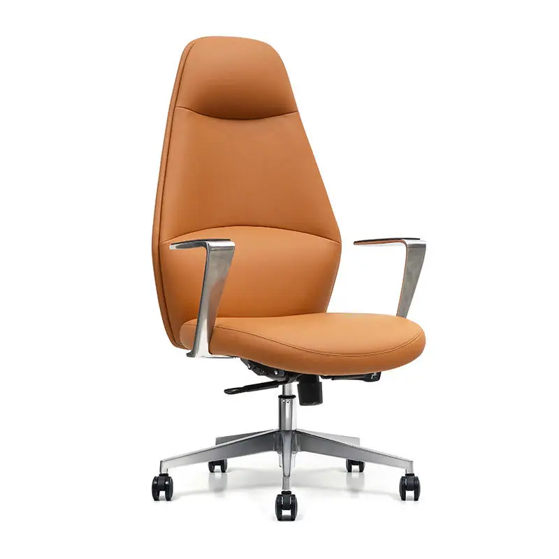 Y006A High Back Ergonomic Swivel Reclining Leather Height Adjustable Modern Office Chair Adjustable Armrest for Hotel Office Use — image 2