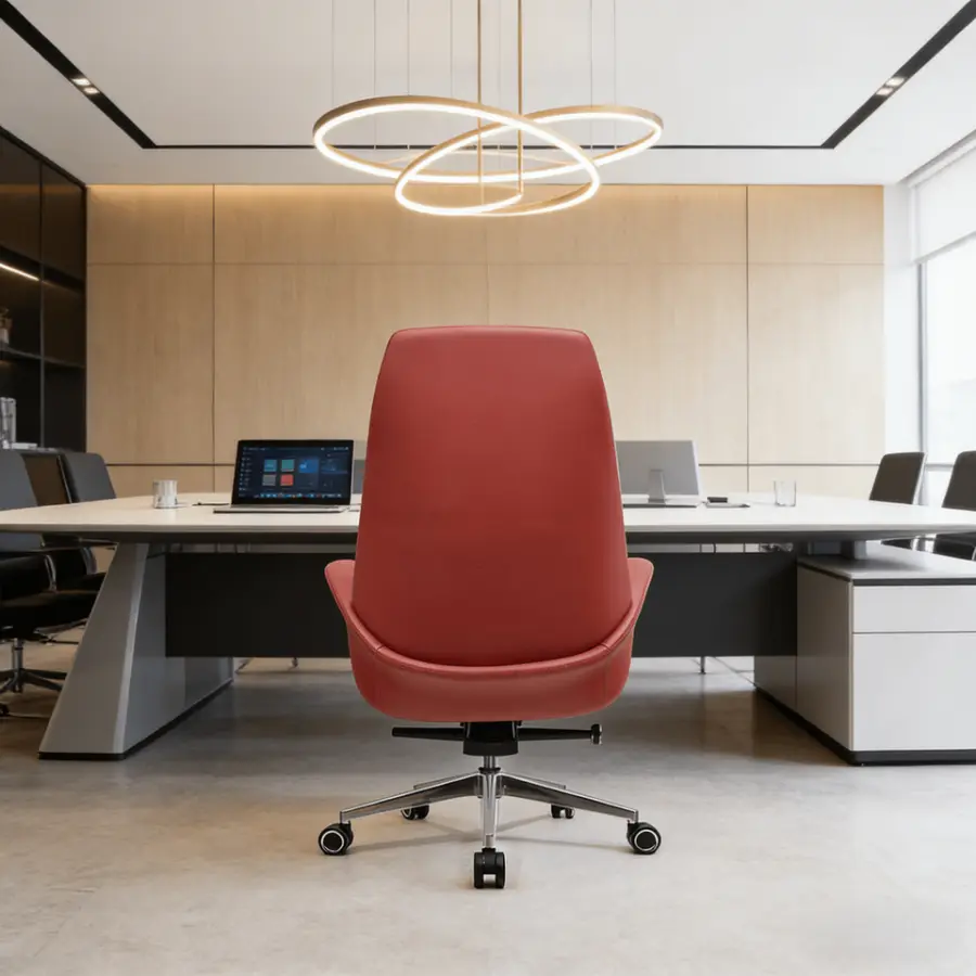 Y010A High Back Ergonomic Swivel Reclining Leather Height Adjustable Modern Office Chair for Hotel and Office Use — image 2