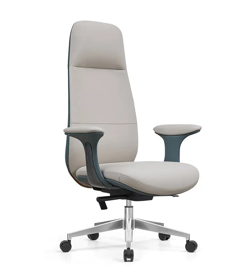 Luxury Executive Leather Office Chair Source Manufacturer Aluminum Base for Commercial Office Project Wholesale Supply — view 1