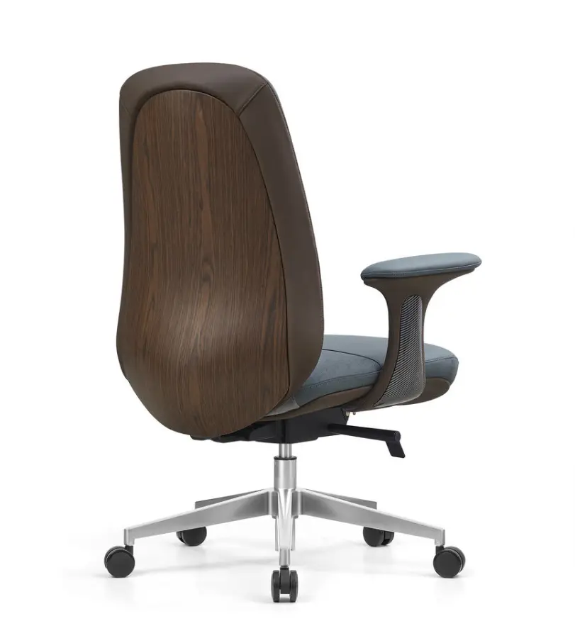 Luxury Executive Leather Office Chair Source Manufacturer Aluminum Base for Commercial Office Project Wholesale Supply — image 2