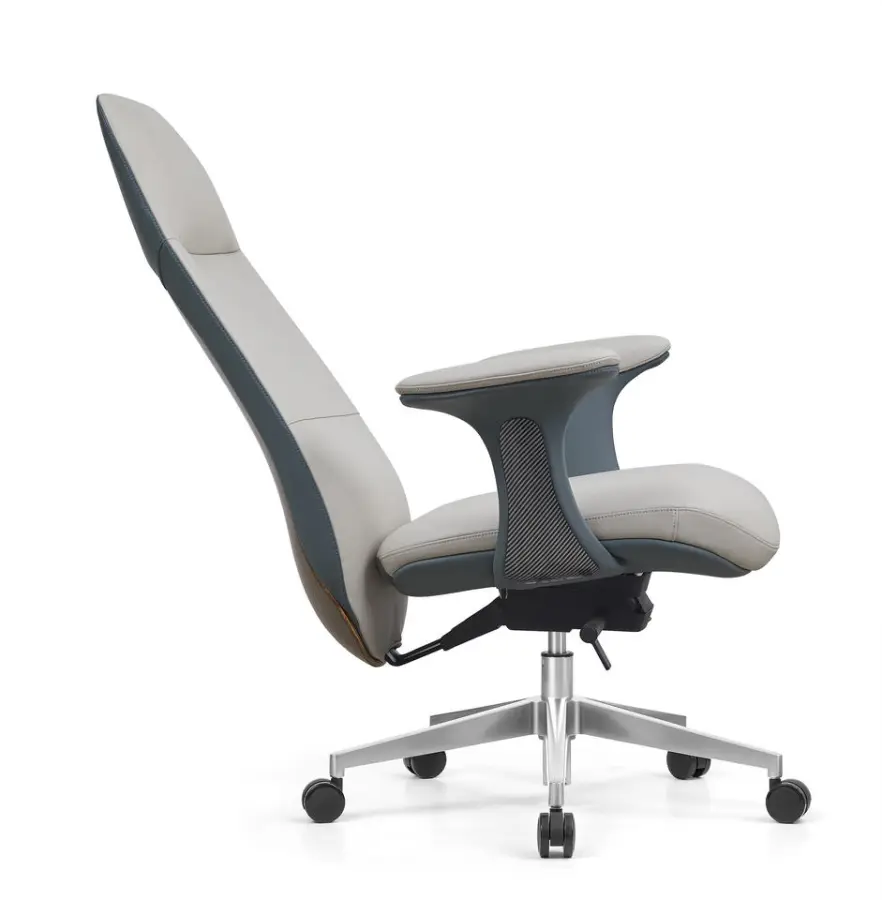 Luxury Executive Leather Office Chair Source Manufacturer Aluminum Base for Commercial Office Project Wholesale Supply — image 3