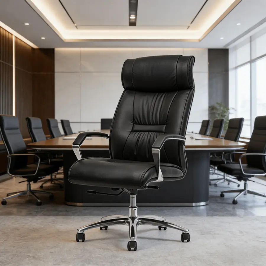 Y012A High Back Ergonomic Swivel Reclining Leather Height Adjustable Adjustable Armrest Modern Office Chair for Hotel Of — view 1