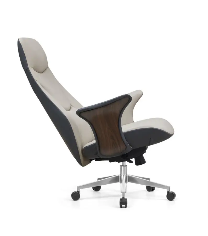 Luxury Ergonomic High Back Executive Office Chair PU Leather Upholstery Excellent Finishing — view 1