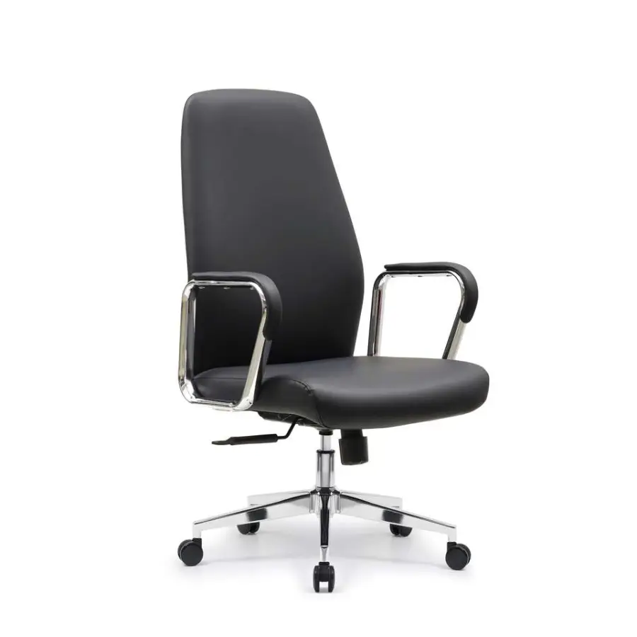 Y021B High Back Ergonomic Swivel Reclining Leather Height Adjustable Modern Office Chair for Hotel and Office Use — image 3
