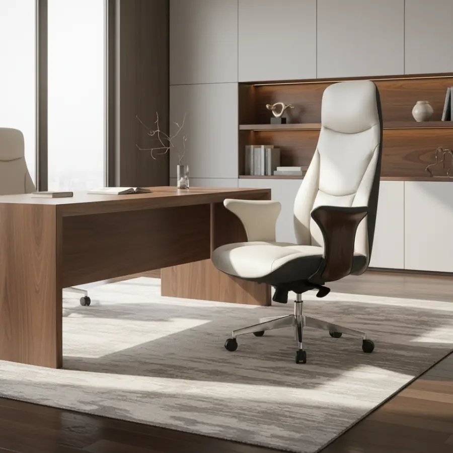 Luxury Ergonomic High Back Executive Office Chair PU Leather Upholstery Excellent Finishing — view 6