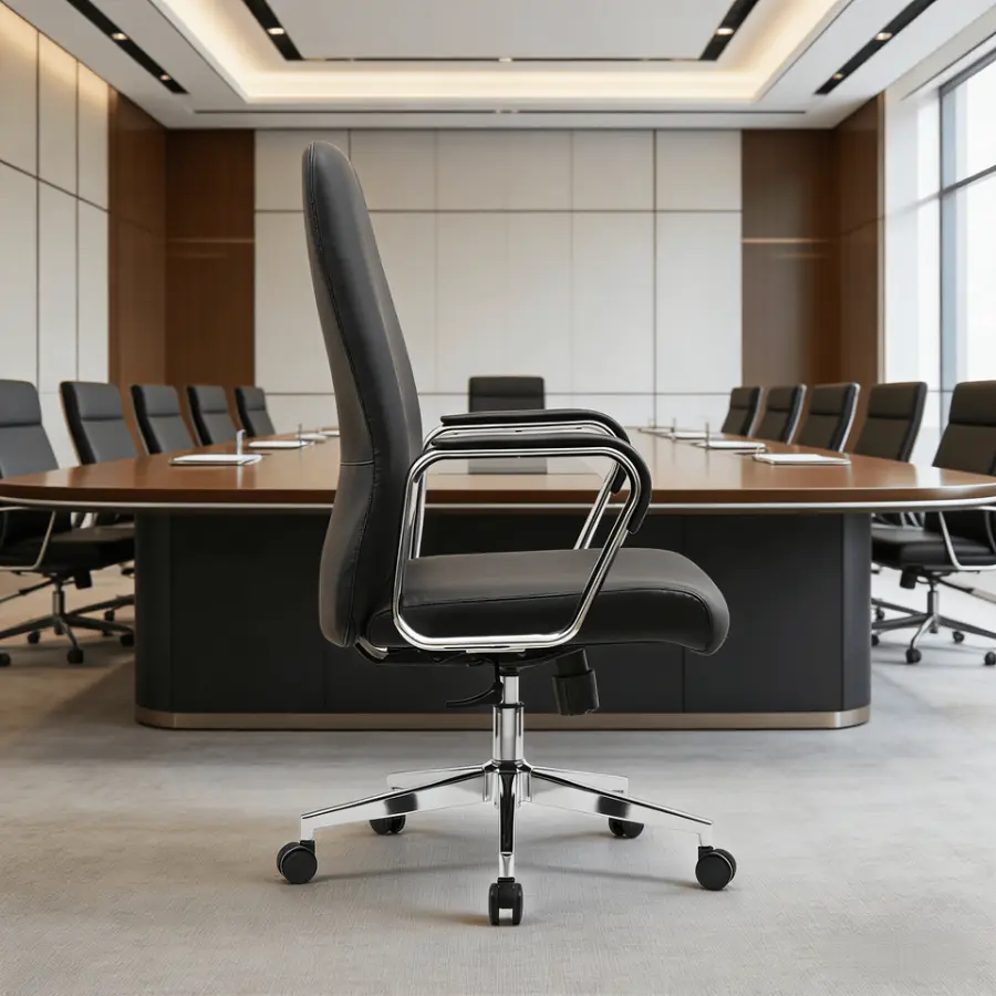 Y021B High Back Ergonomic Swivel Reclining Leather Height Adjustable Modern Office Chair for Hotel and Office Use — image 4