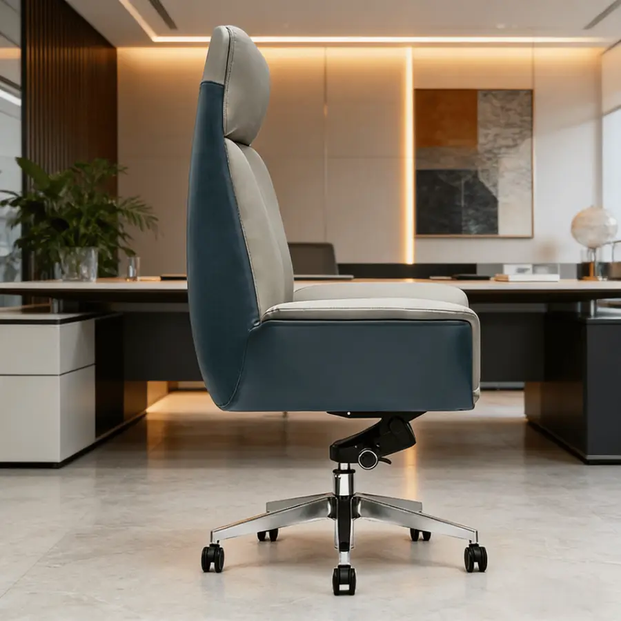 Y020A High Back Ergonomic Swivel Reclining Leather Height Adjustable Modern Office Chair for Hotel and Office Use — image 4