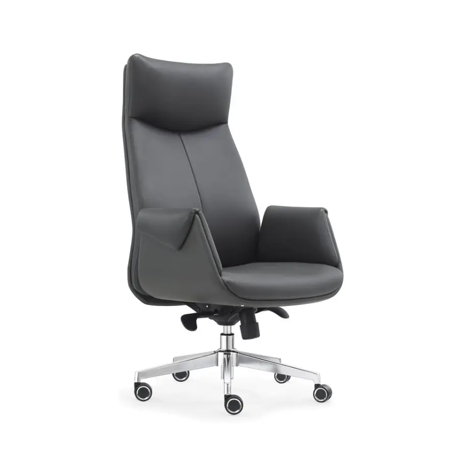Heavy Duty PU Leather Executive Office Chair with Extra Wide Seat, Durable Metal Base Swivel Manager Chair — image 4