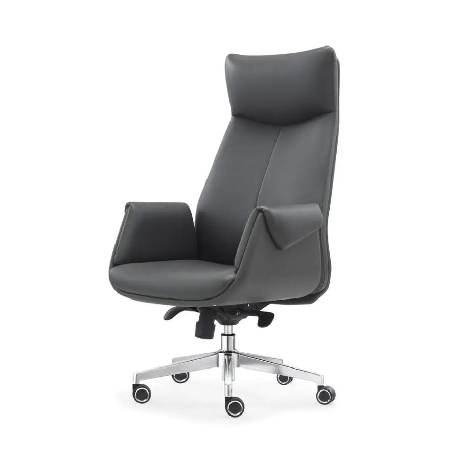 Heavy Duty PU Leather Executive Office Chair with Extra Wide Seat, Durable Metal Base Swivel Manager Chair — image 5