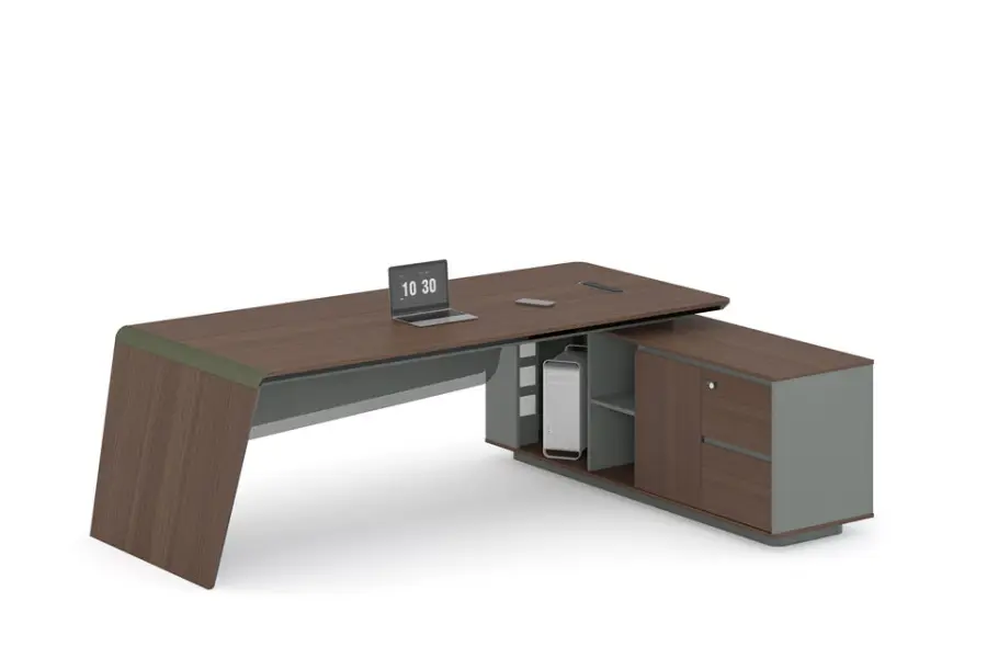 Modern Office Desk Manufacturer Factory Direct E0 Rated MFC Board Aluminum Edge Panel for Project Wholesale — image 4