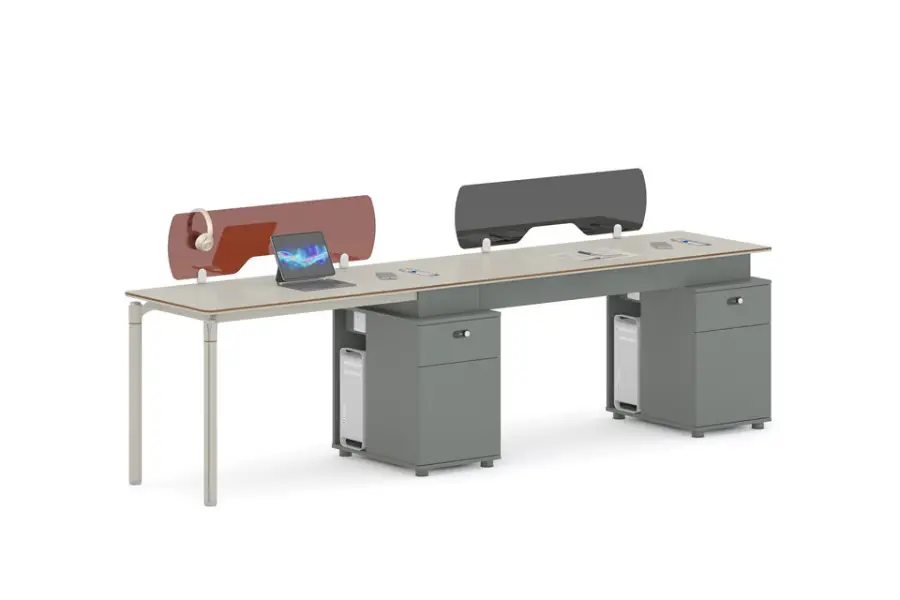 Minimalist Open Plan Workstation, Multi-Person Staff Work Table, Smooth Waterproof Desktop, Easy to Clean & Maintain — image 2