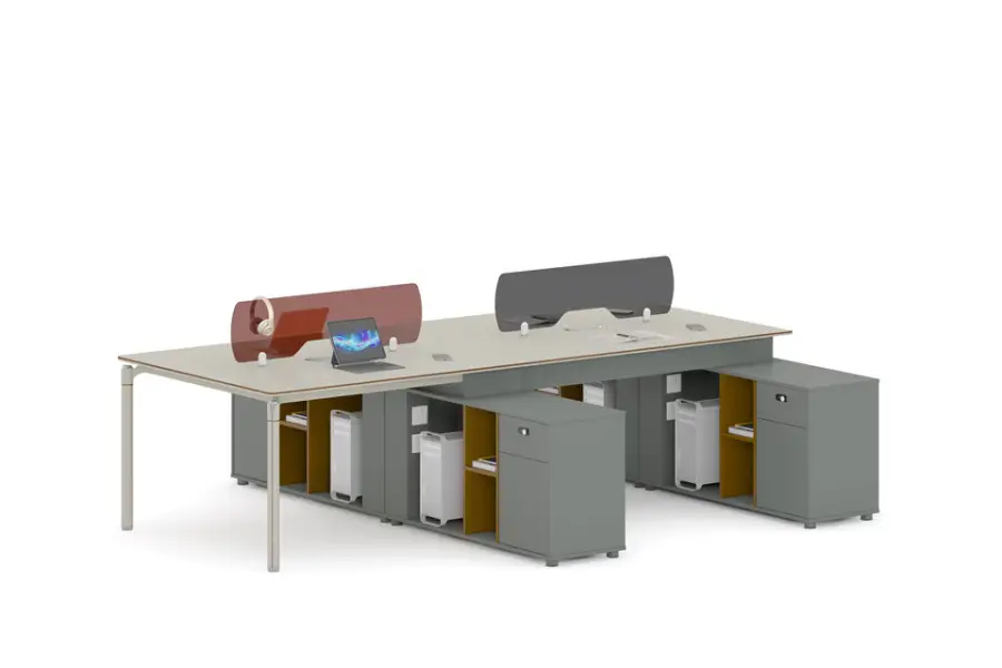 Executive Coffee Desk PVC Frame Contemporary Modern Design Rust Scratch Resistant Box Drawer Storage Office Office Building — image 2