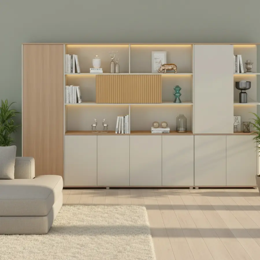 Executive Commercial Office Cabinet PVC Frame Contemporary Modern Design Rust Scratch Resistant Box Drawer Storage Tabletop — image 2