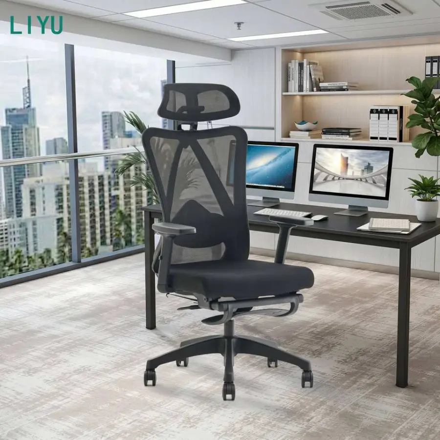 LIYU Modern Ergonomic Home Office Chair with Y-shaped Back Support High-back Mesh Computer Chair for Study and Workspace — view 1
