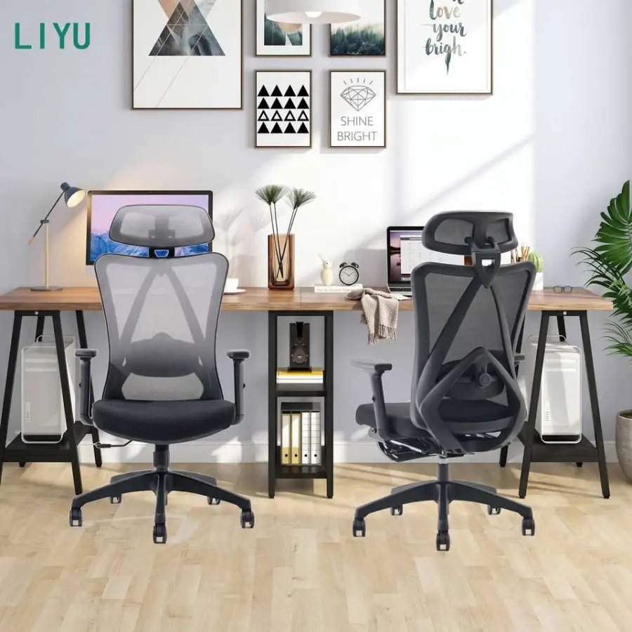 LIYU Modern Ergonomic Home Office Chair with Y-shaped Back Support High-back Mesh Computer Chair for Study and Workspace — image 3
