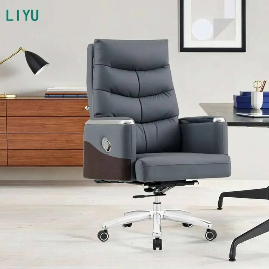LIYU Luxury High Back Leather Executive Office Chair Reclining Heavy Duty Ergonomic Swivel Manager Computer Conference C — view 1