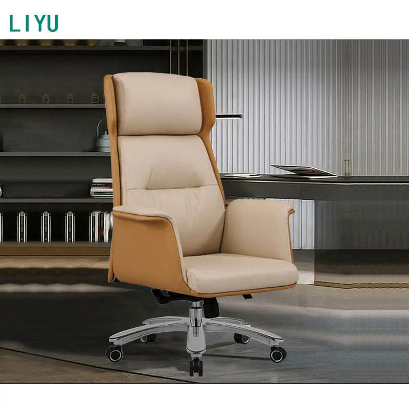 Liyu Manager Adjustable Modern Chairs Comfortable Cheap Furniture Swivel boss Luxury Executive Ergonomic Leather Office Chair — image 4