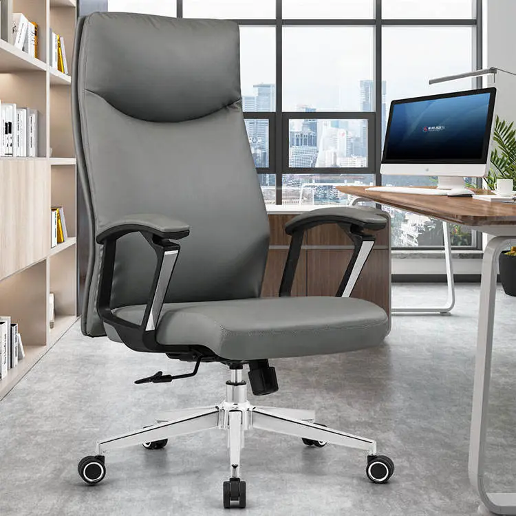 Liyu Furniture Luxury High Back Executive Recliner Swivel Chair Modern CEO Office Chair Genuine Synthetic Leather for Big Boss — image 2
