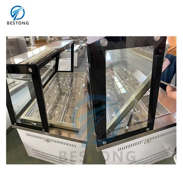 Single-Temperature Salad Pizza Prep Table Fridge Counter Salad Bar Refrigeration Equipment with Air Cooling Discount Sal — view 5