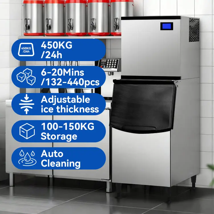 Energy Conservation Restaurant Equipment Kitchen 450kg/24h Big Storage Capacity Commercial Ice Making Machine For Business — image 5