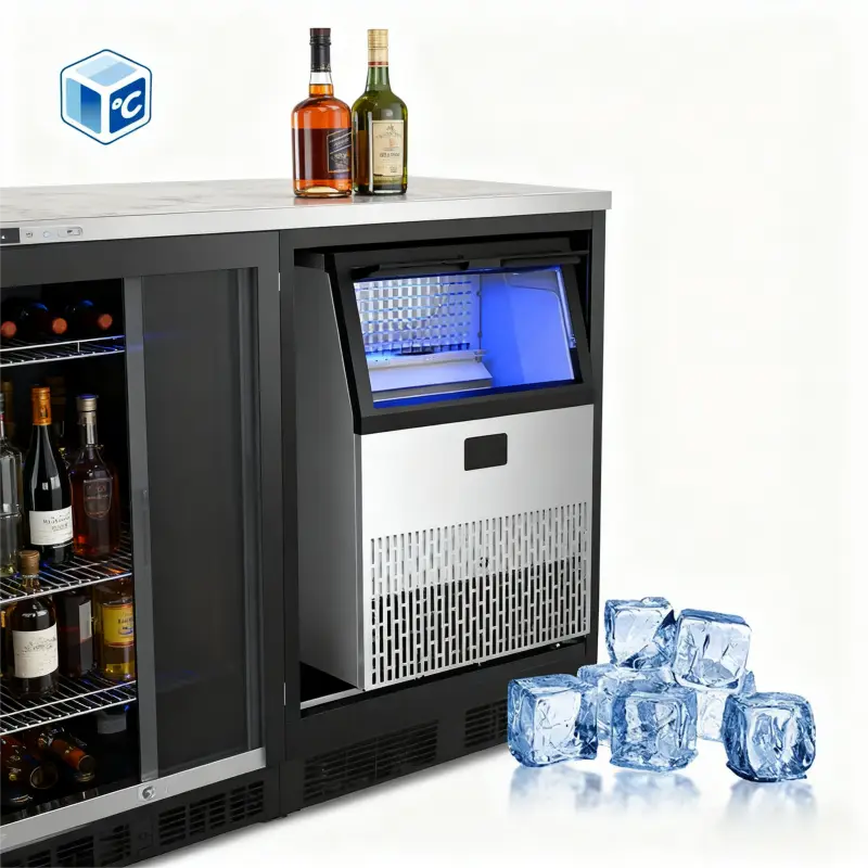 Cheapest Commercial Refrigerator 12.65kg Ice Storage Capacity 55kg/24h Capacity Commercial Ice Maker Machine With Water — view 1