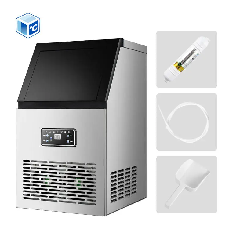Cheapest Commercial Refrigerator 12.65kg Ice Storage Capacity 55kg/24h Capacity Commercial Ice Maker Machine With Water Bottle — image 6