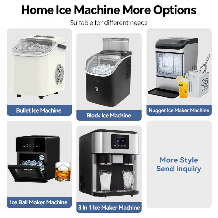 ETL CE Cheapest Bullet Ice Making Machine Black High Capacity Home Ice Maker Machine For Home Kitchen Office Bar Champing — image 7