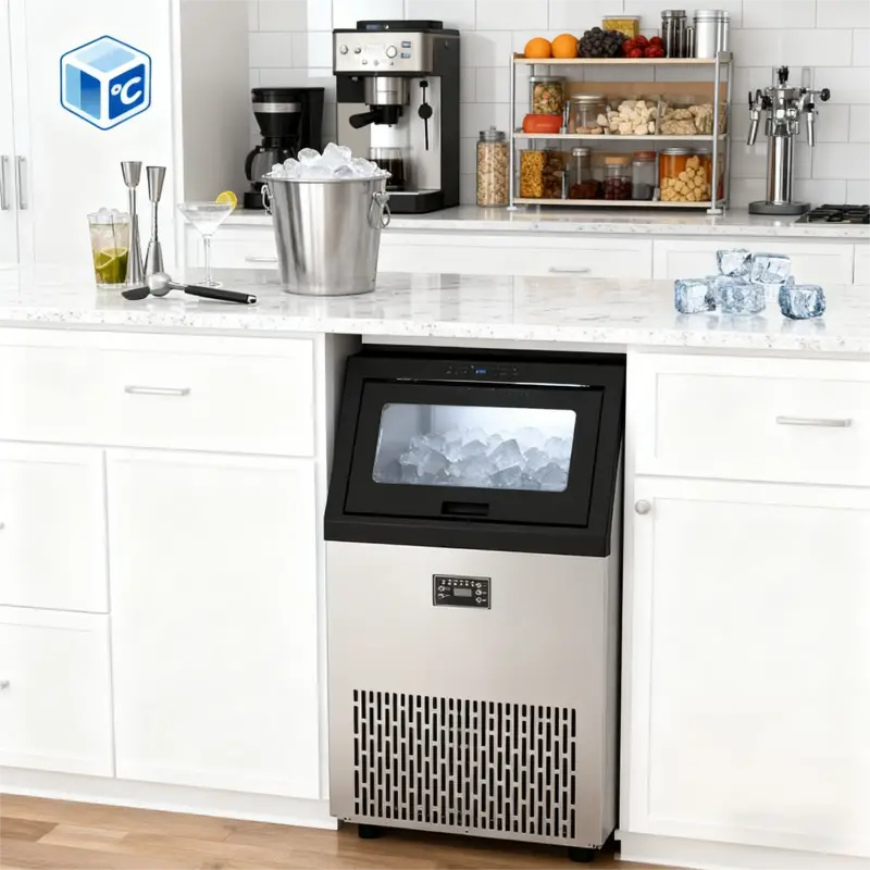 Manufacturer Commercial Ice Making Machine Automatic Stainless Steel Electric Commercial Ice Cubes Maker Machine 120kg/2 — view 1