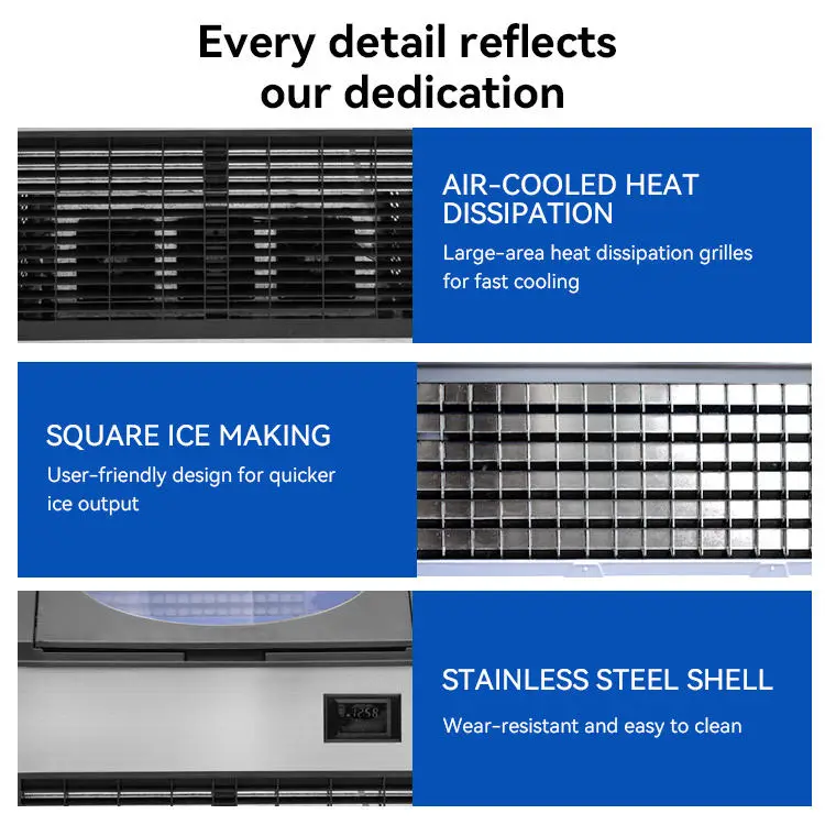 Manufacturer Commercial Ice Making Machine Automatic Stainless Steel Electric Commercial Ice Cubes Maker Machine 120kg/24h — image 7