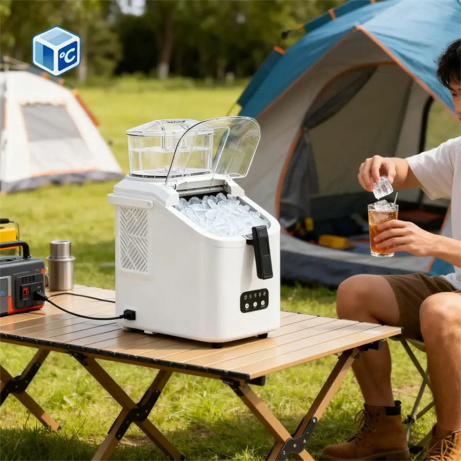 ETL Portable Countertop Ice Maker White Storage Capacity 12kg/24h Auto-Cleaning Bullet Ice Ice Maker Machine Home With Handle — image 4