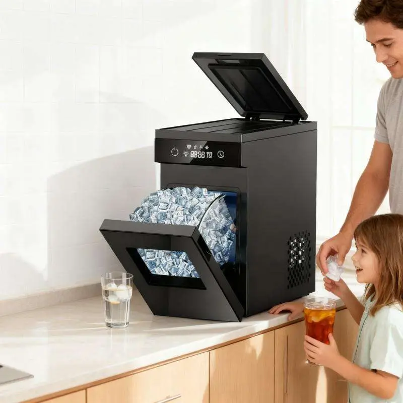 Portable Electric Counter Top Nugget Ice Maker 20kg Day Stainless Steel Construction Nugget Ice Maker Machine for Household — image 3