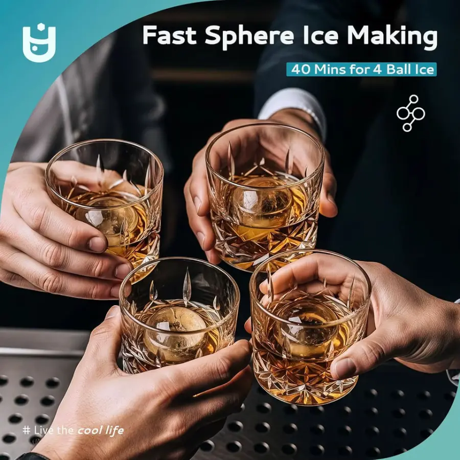 Home Sphere Clear Ice Ball Maker Machine Self-Cleaning 100% Transparent Slow Melting Ice Ball Maker Machine For Bar Automatic — image 5
