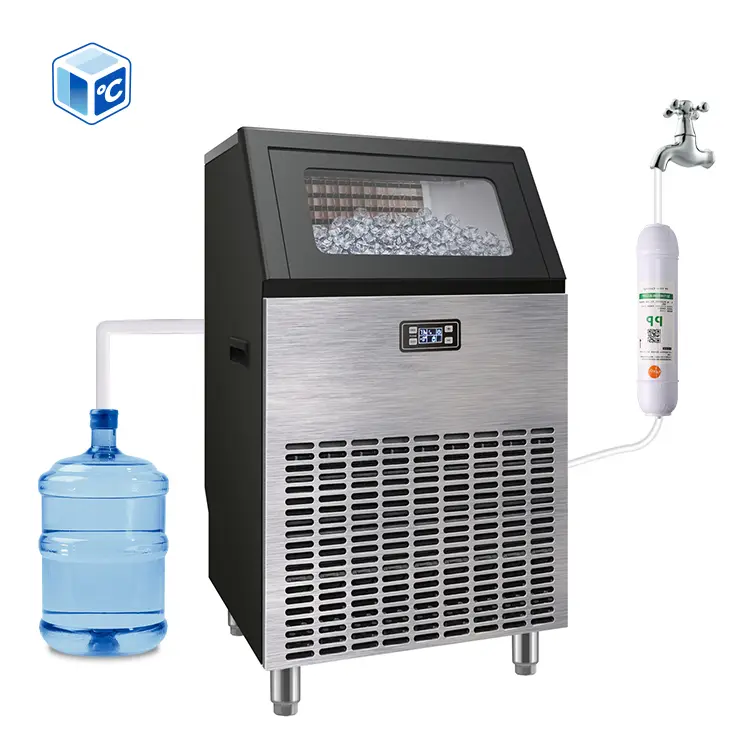 ETL CE Commercial Ice Maker Machine Industrial Freestanding 85kg/24h Ice Maker 90 Ice Cube Shaped Ice For Industrial Bus — view 1