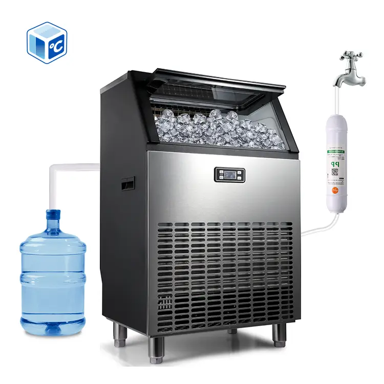 ETL CE Commercial Ice Maker Machine Industrial Freestanding 120 Ice Grid 115kg/24h Ice Maker Cube Shaped Ice For Cube Ic — view 1