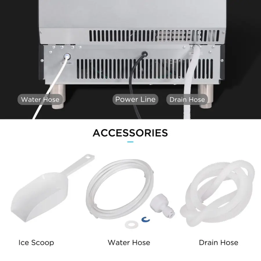 ETL CE Commercial Ice Maker Machine Industrial Freestanding 85kg/24h Ice Maker 90 Ice Cube Shaped Ice For Industrial Business — image 6